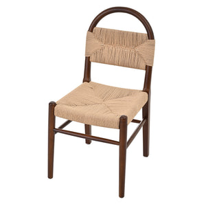 English Elm Modern Handwoven Paper Cord Dining Chairs Rubberwood Frame Set of 2 for Kitchen N762P368575D
