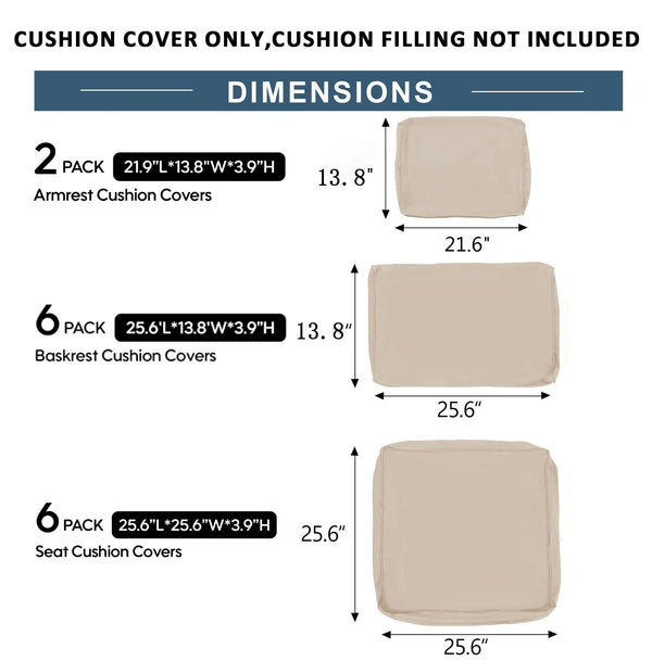 English Elm Cushion Covers 14 Piece Set for Outdoor Wicker Rattan Sectional Patio Sofa Uv Blue W419P460543