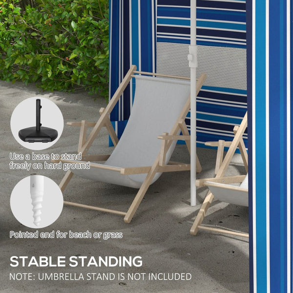 English Elm Outsunny 5.8' Portable Beach Umbrella: Stylish Ruffled Cabana With Double-Top, Vents & Carry Bag W2225P174251-GIGA