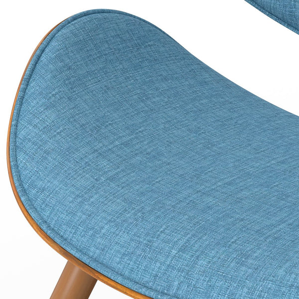 English Elm Marana Dining Chair - Mid-Century Modern Design In Rich Blue Upholstery With Walnut Frame B136P158912