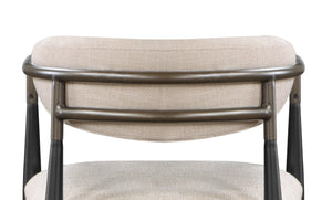 English Elm Beige Modern Armchair Set of 2 with Open Back, Straight Legs and Sleek Black Finish for Chic Living Beige+Black B062P215498