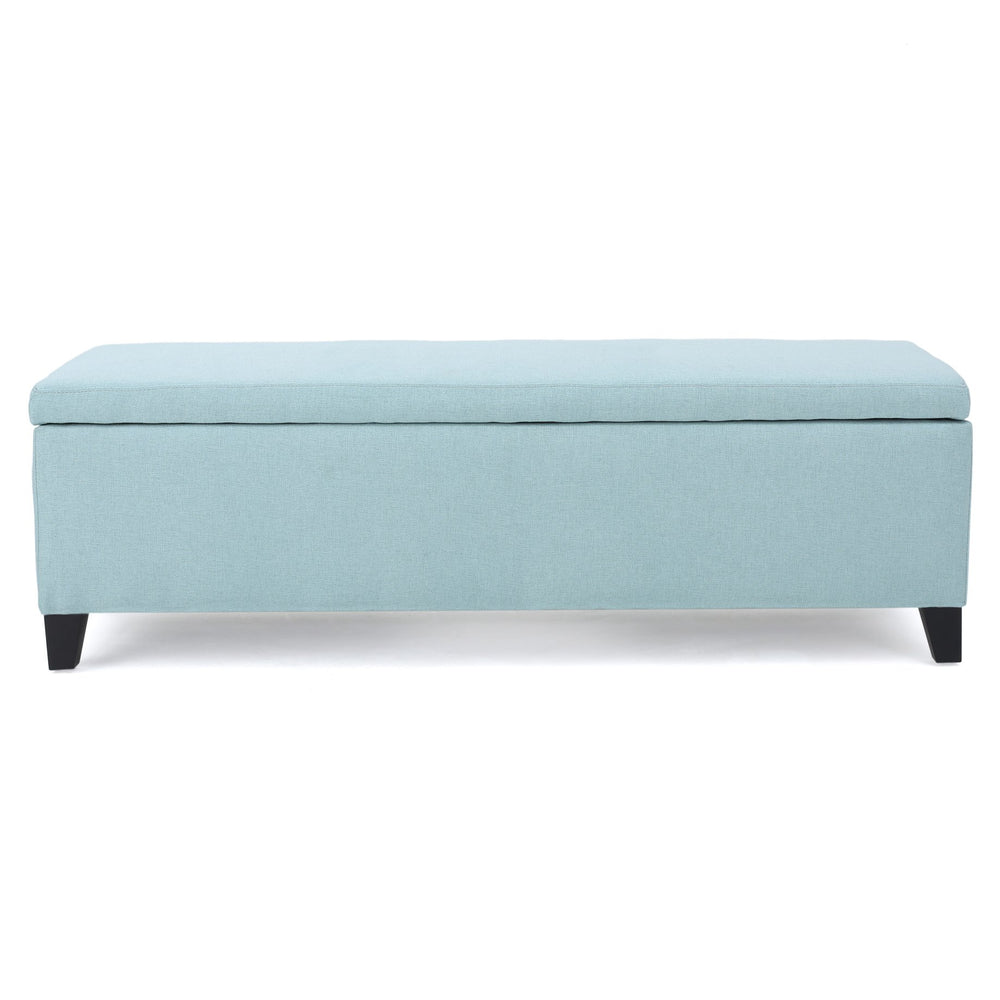English Elm Christopher Knight Home® - Ottoman - Light Blue Fabric Storage Seat With Cushioned Top, Perfect For Modern & Traditional Décor 60159.00LBL