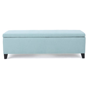English Elm Christopher Knight Home® - Ottoman - Light Blue Fabric Storage Seat With Cushioned Top, Perfect For Modern & Traditional Décor 60159.00LBL