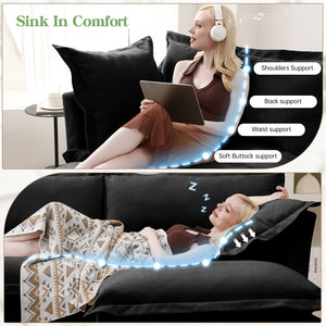 English Elm Modern Slipcovered 2-Seat Sofa For Small Spaces - Comfy Chenille Upholstered Couch With Easy Care Cover W3041S00109