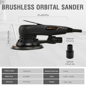 English Elm Electric Brushless Orbital Sander 350w Corded Six Speed Wood Refinishing Tool T3177P305056