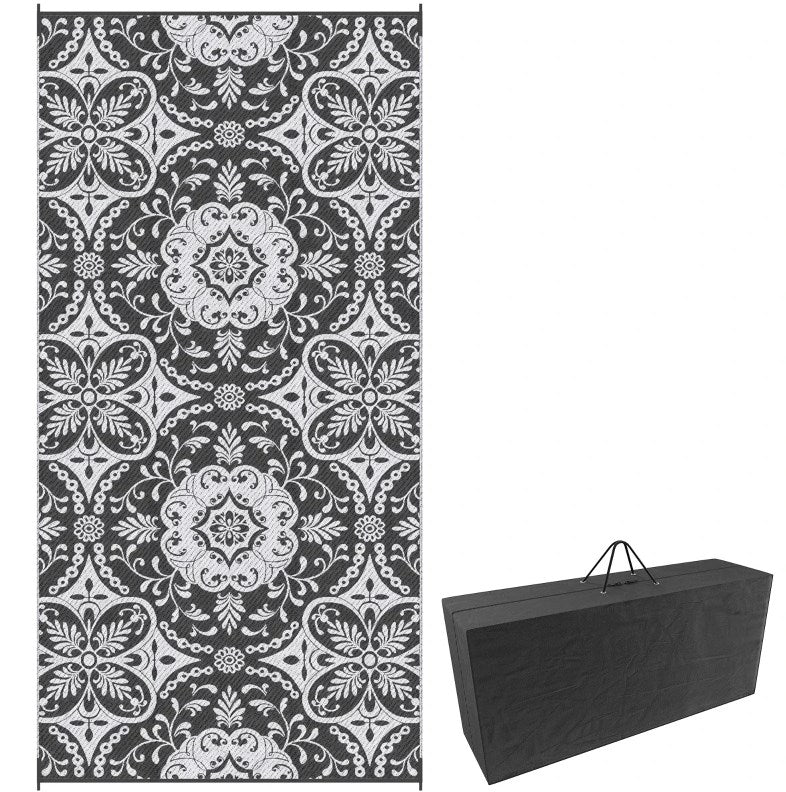 English Elm Portable Reversible Polypropylene Outdoor Rug Waterproof Floral Mat for Patio Camping T3971P420812