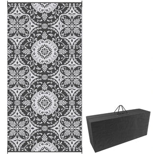 English Elm Portable Reversible Polypropylene Outdoor Rug Waterproof Floral Mat for Patio Camping T3971P420812