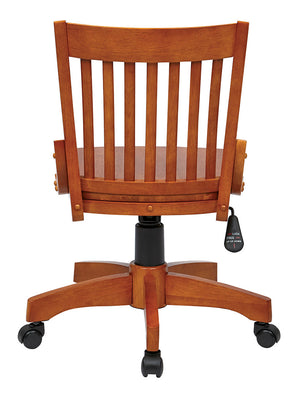 OSP Home Furnishings Deluxe Armless Wood Bankers Chair Fruitwood Finish