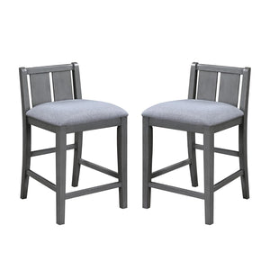 English Elm Set Of 2 Counter Height Chairs – Stylish Upholstered Seats In Gray For Modern Dining Spaces B016P392704-GIGA