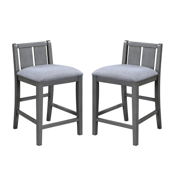 English Elm Set Of 2 Counter Height Chairs – Stylish Upholstered Seats In Gray For Modern Dining Spaces B016P392704-GIGA