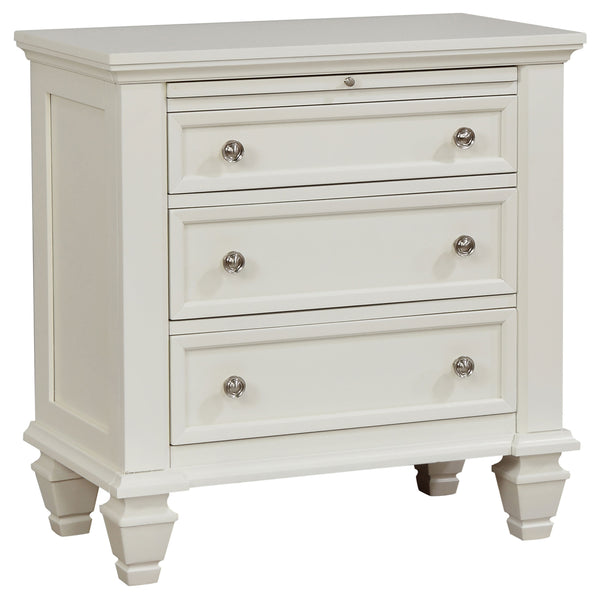 English Elm Rocco Queen Storage Bed Set Carved Hardwood Cream Finish Brushed Nickel Four Piece B062S00735