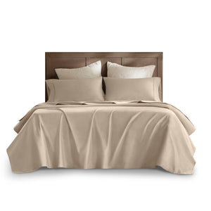 JLA Home Harbor House - Sateen Egyptian Cotton Sheet Set 400TC – OEKO‑TEX® Luxury Sateen, Deep Pocket, Cool Silky Feel HHD20-1977