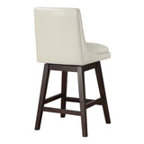 OSP Home Furnishings Allingham 26" Swivel Stool Cream / Dk Walnut