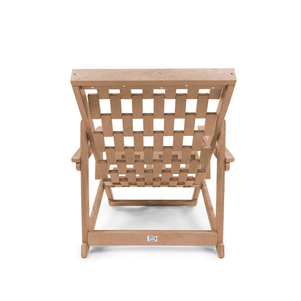 English Elm Pinecrest Outdoor Folding Lounge Chair Recycled Hdpe Reclining Patio Seat with Cushion Teak B2745P409694