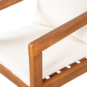 English Elm Christopher Knight Home® - Acacia Solid Acacia Wood Outdoor Dining Chairs Set of 2 with Beige Weather-Resistant Cushions, Natural Finish N776P286347B