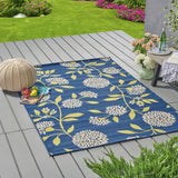 Christopher Knight Home® - Noble House - Dvorah Indoor Floral 5 X 8 Area Rug, Blue and Green