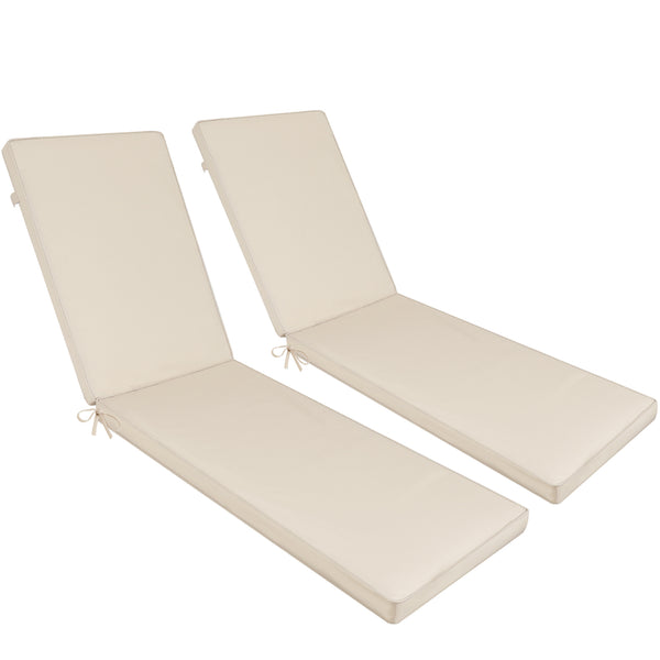 English Elm 2PCS 75" Chaise Lounge Cushion Set Blue Flower - Removable Zipper Covers, Straps, Indoor/Outdoor Comfort W419P147672