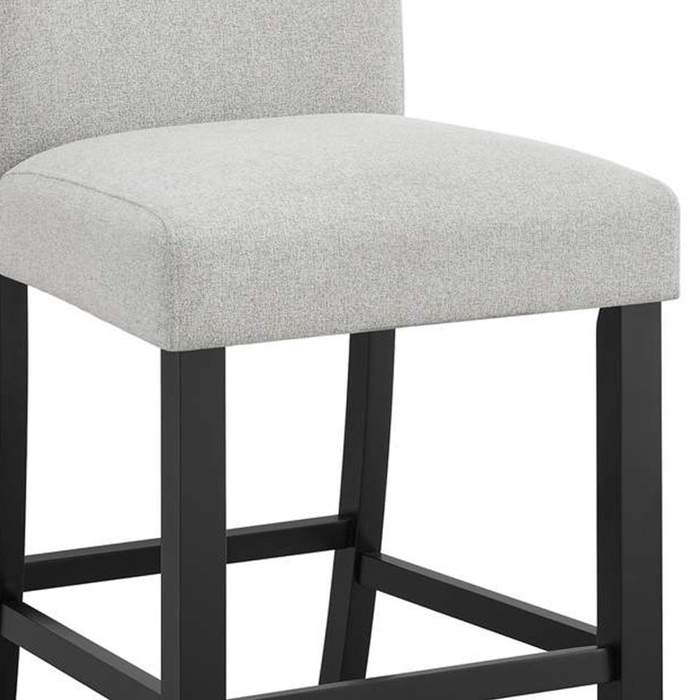 English Elm Riac Counter Height Dining Chair Set Black Wood Legs Upholstered Gray Fabric Seats B056P417073