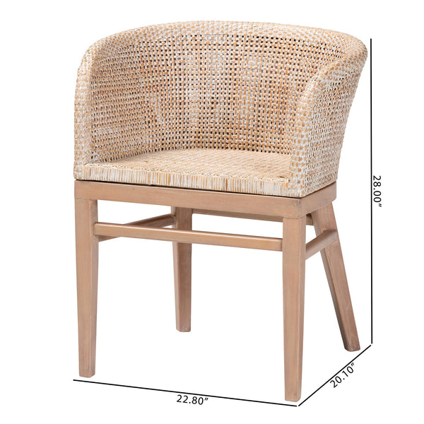 English Elm Modern Seagrass Woven Acacia Wood Dining Chair Set Bohemian Organic Style B2750P467721