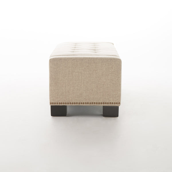 English Elm Chelsea Tufted Polyester Storage Ottoman with Stud Trim and Hinged Lid for Living Rooms 54574.00F