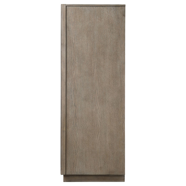English Elm Prescott Taupe Oak Grain 5 Drawer Chest with Mitered Trim and Modern Bar Pulls B062P441125
