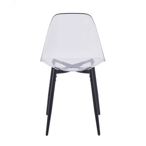 English Elm Pet Shell Dining Chairs Set of Four Clear Acrylic Modern Transparent Seating Black W3766P410239
