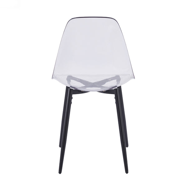 English Elm Pet Shell Dining Chairs Set of Four Clear Acrylic Modern Transparent Seating Black W3766P410239