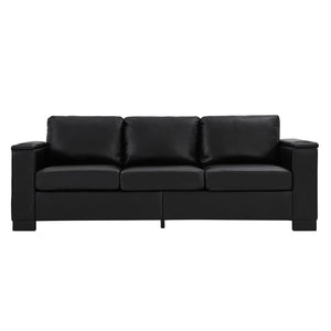 English Elm 93.7" Modern Living Room Sofa with Cup Holder & Hidden Storage, Upholstered Polyester, Durable Frame Black W1097S00201