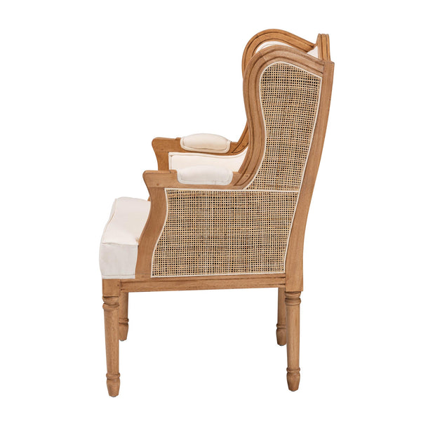 English Elm Bohemian Rattan Seagrass Accent Chair with Curved Back for Coastal Living Rooms B2750P467690