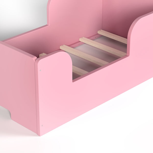 English Elm Toddler Bear Shaped Pine Floor Bed Low Profile Frame Safe Rounded Edges Kids Room W1580P373260