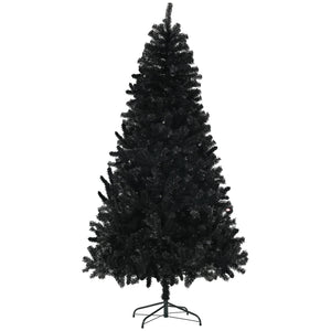 English Elm Homcom 7.5Ft Tall Black Artificial Christmas Tree With 1346 Branch Tips, Easy Setup & Sturdy Base W2225P229283