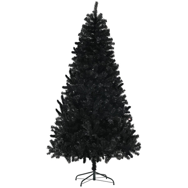 English Elm Homcom 7.5Ft Tall Black Artificial Christmas Tree With 1346 Branch Tips, Easy Setup & Sturdy Base W2225P229283