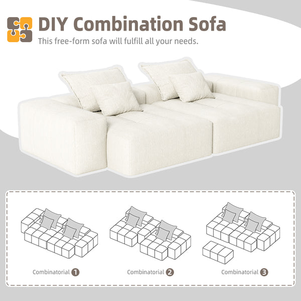 English Elm Modern Oversized Modular Sectional Sofa - Sparkling Chenille, 2 Chaise Lounges, 4 Pillows, No Assembly W1885S00065