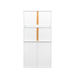 English Elm Laundry Cabinet with Tilt-Out Hampers, Adjustable Shelves, Freestanding White Storage Organizer W331S00168
