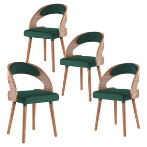 English Elm Swivel Counter Stools Set of 2 Rattan Back Pu Seat Mid Century Wood Frame Kitchen Dark Green T3623P433630