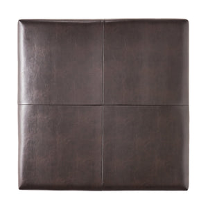 English Elm Christopher Knight Home® - Large Square Ottoman Bench in Brown Faux Leather with Birch Wood Legs, Oversized 35" Seat for Living Room Comfort and Storage 57313.00PU