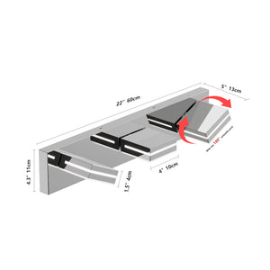 English Elm Modern Chrome Led Vanity Light - 3-Light Adjustable Wall Sconce For Stylish Bathroom Illumination W2312P374919