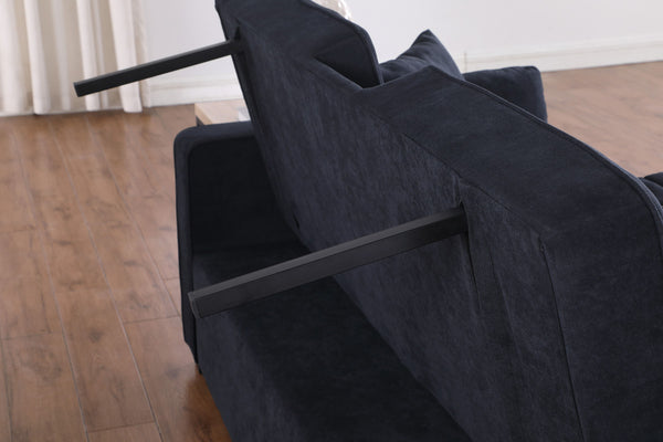 English Elm Corrado Woven Fabric Sleeper Loveseat with Console Usb Charging Pocket Coil Support B2749S00355