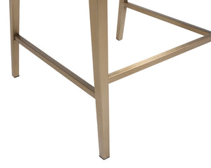 Sunpan Dionne Counter Stool - Modern Design with Antique Brass Legs for Chic Dining and Kitchen Spaces Monument Pebble