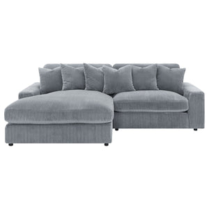 English Elm Marcus Fog Modular Reversible Sectional Sofa with Pillows – Terracotta Fog Upholstery, Track Arms, Ottoman Lounge B062S01211