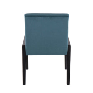 English Elm Carmen Contemporary Chair Set Of 2 - Luxurious Crushed Teal Velvet & Black Wood Frame For Style B202S01315