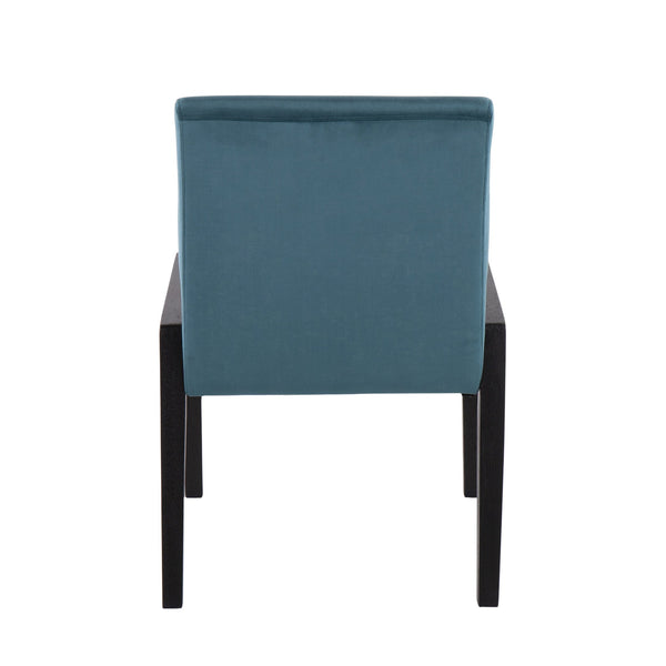English Elm Carmen Contemporary Chair Set Of 2 - Luxurious Crushed Teal Velvet & Black Wood Frame For Style B202S01315
