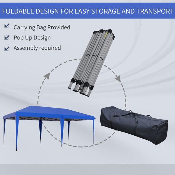 English Elm Outsunny 10' X 19.2' Heavy-Duty Pop Up Canopy Tent For Events, Bbqs & Weddings With Carry Bag W2225P200886-GIGA