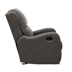 English Elm Gray Faux Leather Glider Recliner Chair – Smooth Gentle Motion, Pull-Tab Recline, Compact Comfort Seat B011P207536