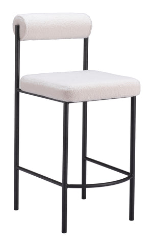 Livorno Counter Stool - Set of 2 Ivory 109811 Zuo Modern