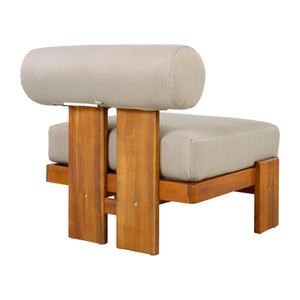 English Elm Patio Acacia Wood Club Chairs Set of 2 with Round Cushions for Outdoor Seating N776P387846D