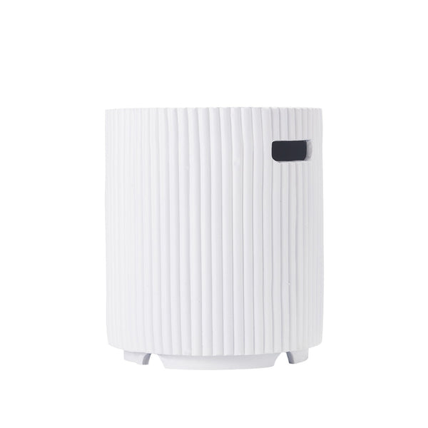 English Elm 17x19.9 Mgo Concrete Propane Tank Cover Outdoor Side Table with Metal Base White N772P409042W