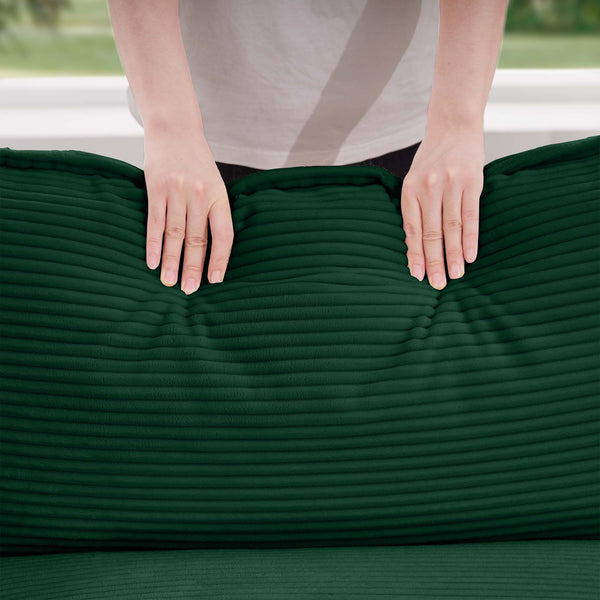 English Elm Corduroy 4-Seater Sofa With Footstool - Stylish Upholstered Comfort For Living Rooms & Offices W714S00821