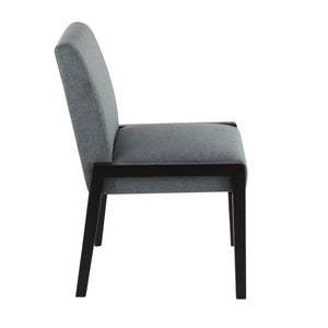 English Elm Carmen Contemporary Dining Chair Set Of 2 - Teal Fabric & Black Wood Frame For Modern Spaces B202S01317