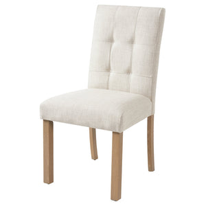 English Elm Wooden Modern Dining Chairs Set of 4 with Upholstered Beige Fabric, Rubber Wood Legs, 250lb Capacity Natural+Beige N752P300578N